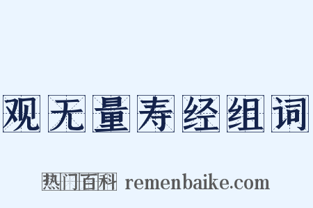 观无量寿经组词是什么意思的图片